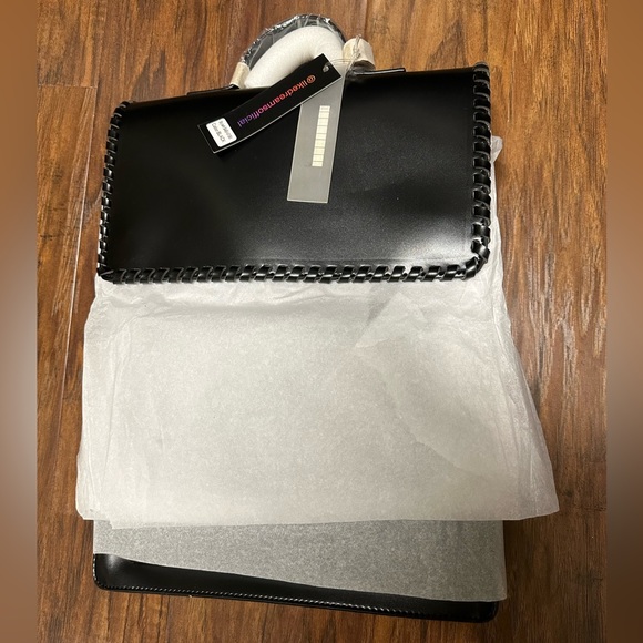 Black Vintage Braided Backpack by LikeDreams NWT Vegan Leather - Picture 1 of 11